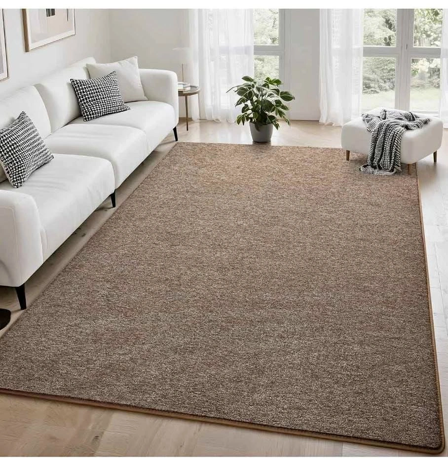 5x7 Brown & White Memory Foam Area Rug