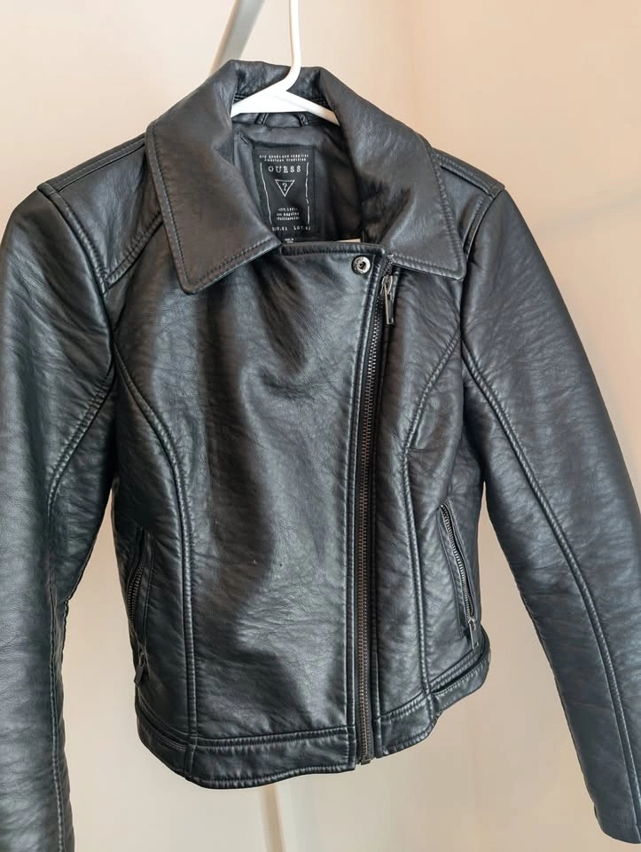 Guess Faux Leather Biker Jacket - Size Small - photo 4