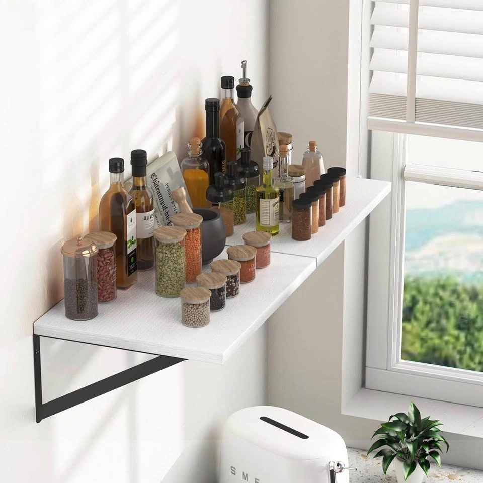 Floating Wall Shelves - 16" W x 12" D - White - Set of 2 - New - photo 5
