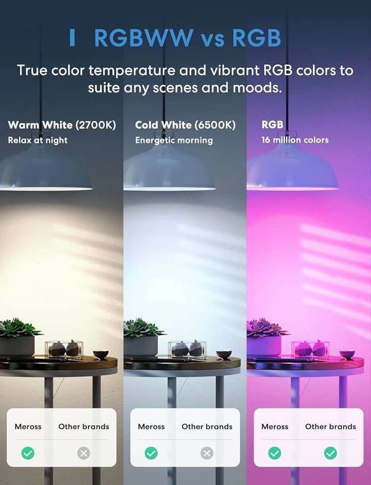 Meross Smart LED Bulbs – RGB Color – 4 Pack - photo 5