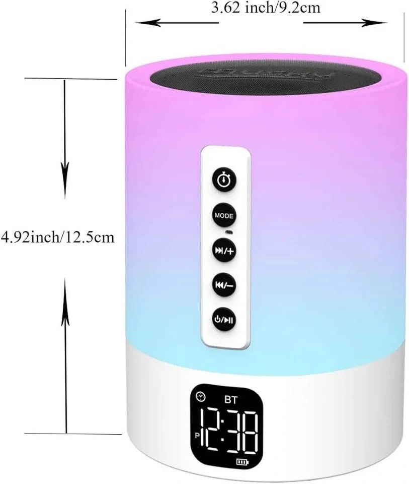 Alarm Clock Bluetooth Speaker – Night Light & White Noise – New - photo 4