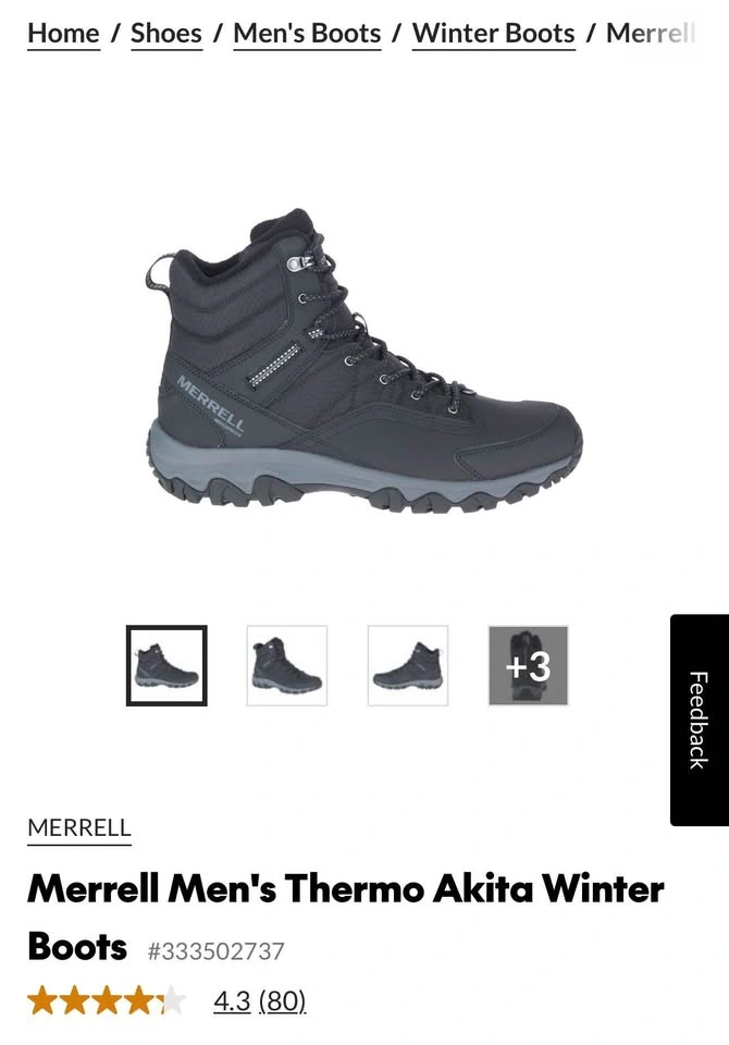 Merrell Men’s Thermo Akita mid WP Winter Boots - Black - US 10.5 - photo 2