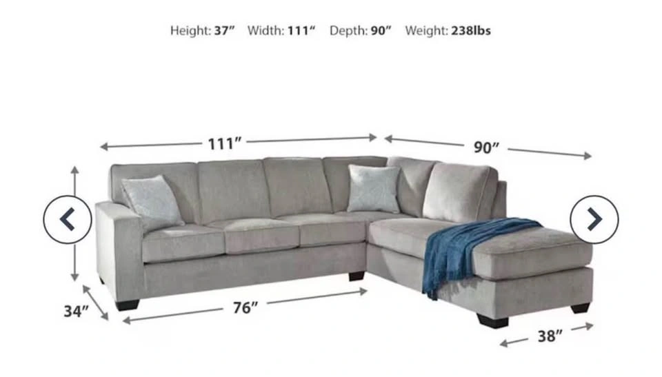 Ashley Altari 2 Piece Sectional Sofa - Alloy/Grey - photo 3