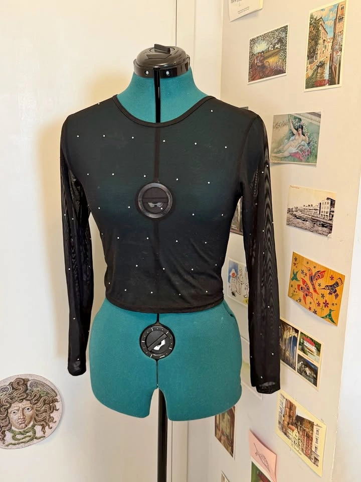 Mesh Shirt With Gems