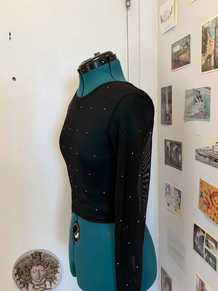 Mesh Shirt With Gems - photo 2