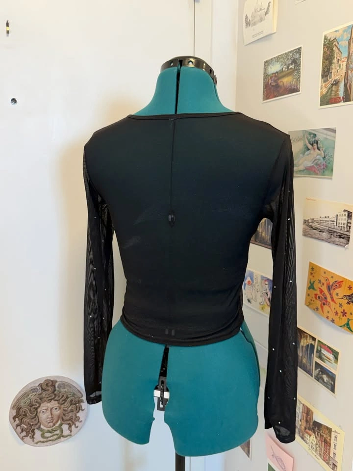 Mesh Shirt With Gems - photo 3