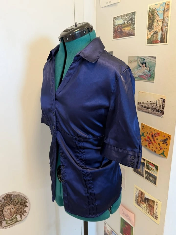 Blue Satin Blouse - Size 13 - photo 2