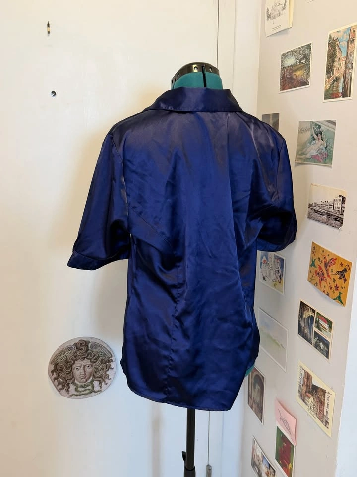 Blue Satin Blouse - Size 13 - photo 3