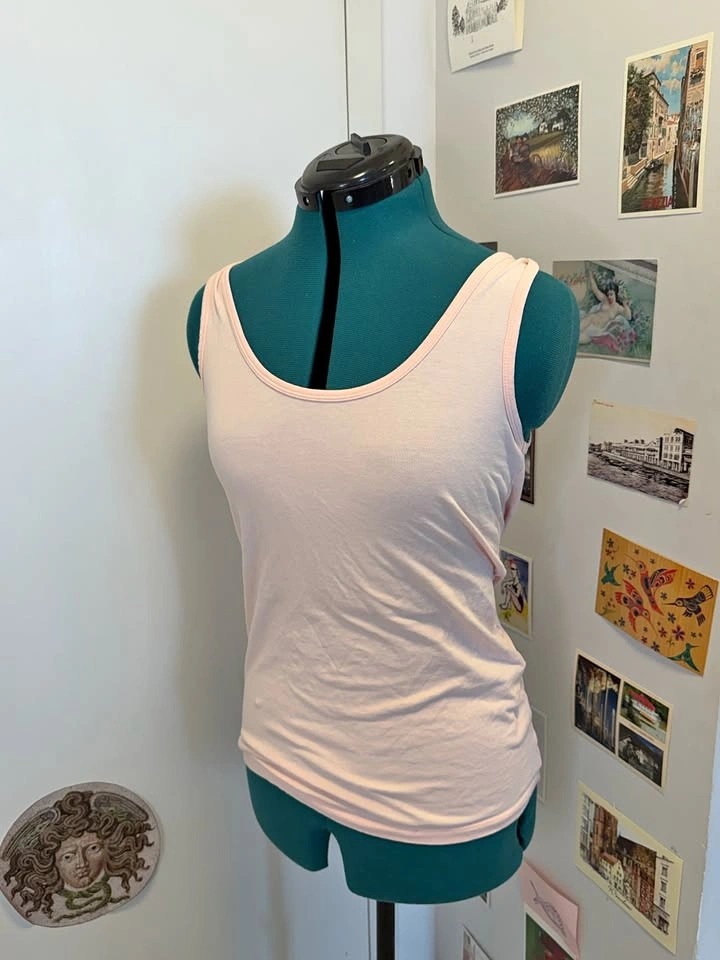 Baby Pink Cotton Sleeveless Shirt