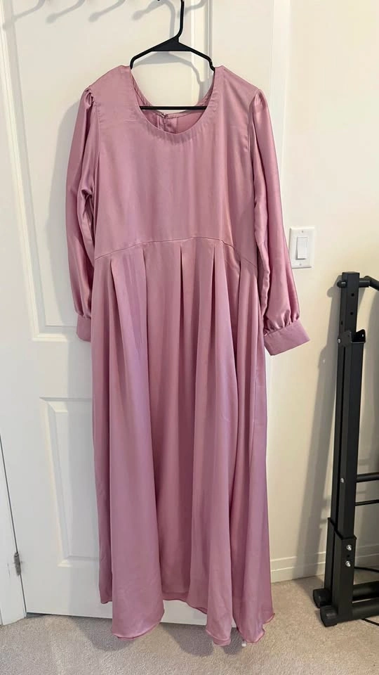 Satin Pink Maxi Dress