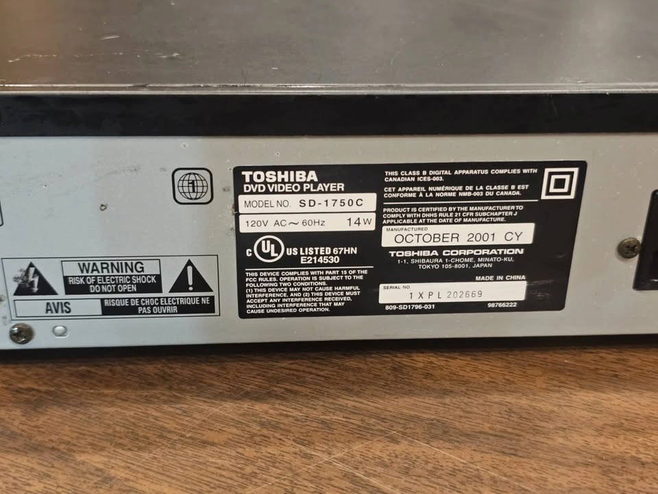 Toshiba SD-1750C DVD Player - photo 3