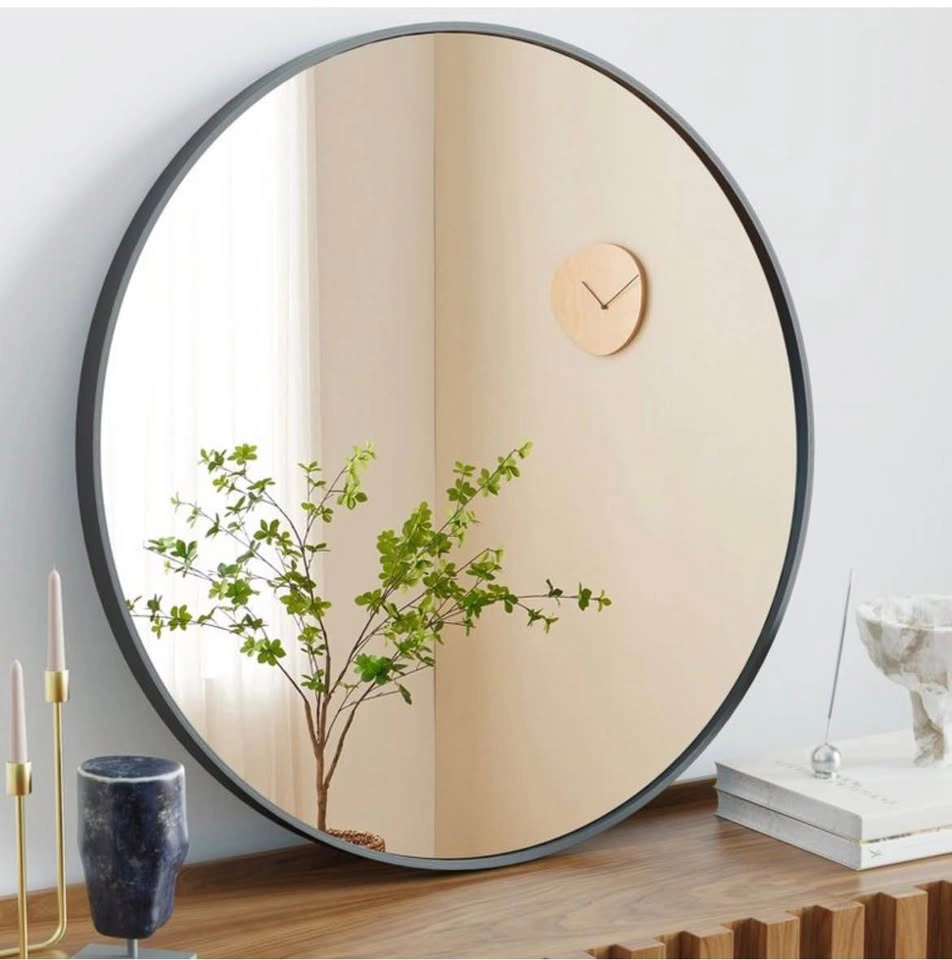 NEW 28" Round Black Metal Wall Mirror - photo 2