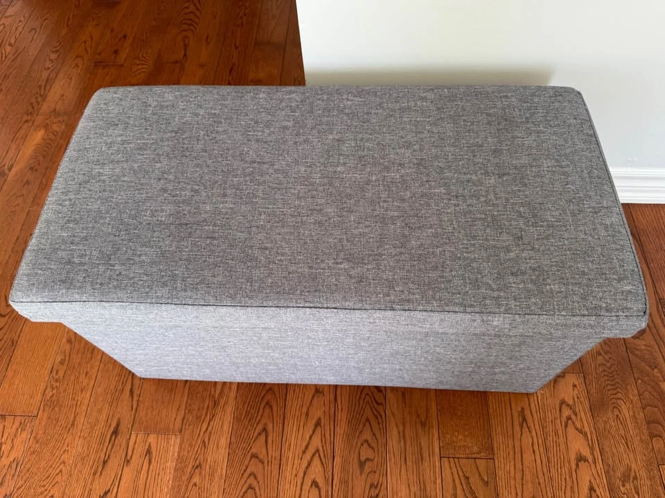 Grey ottoman with storage - photo 2