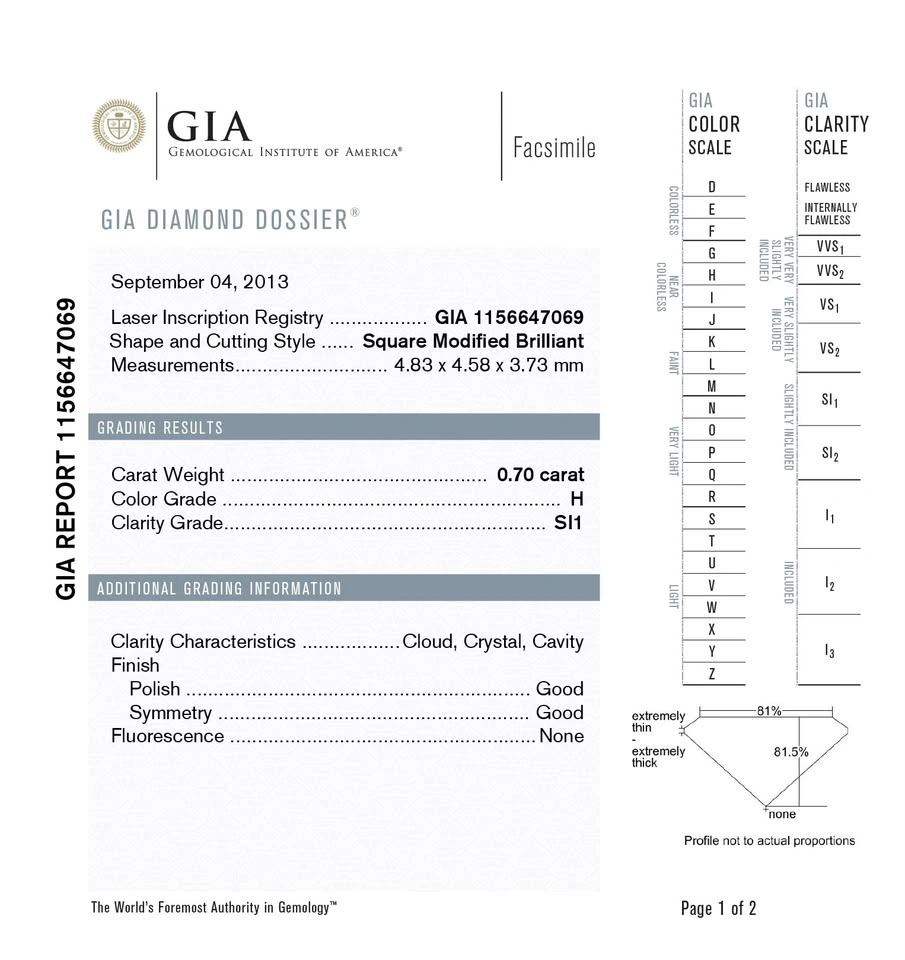GIA Certified Square Diamond Ring - 14K White Gold Halo - photo 5