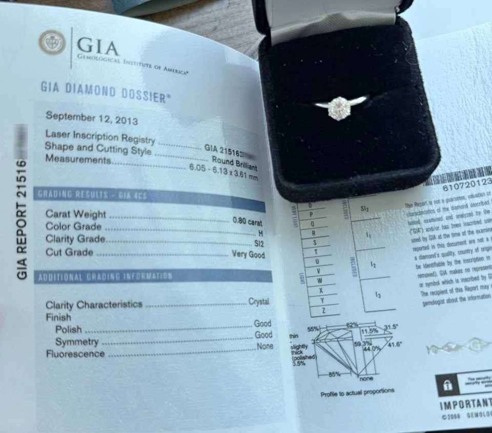 0.81 Carat GIA Round Brilliant Engagement Ring - 14K White Gold