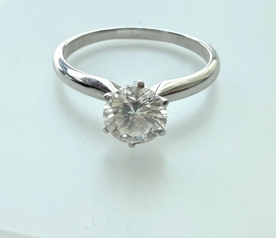 0.81 Carat GIA Round Brilliant Engagement Ring - 14K White Gold - photo 2
