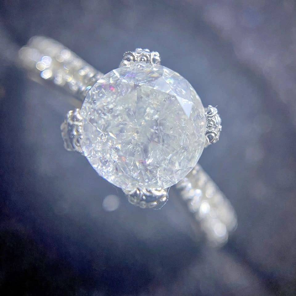 $6,200 3.30 CTW Diamond Engagement Ring in 18K White Gold