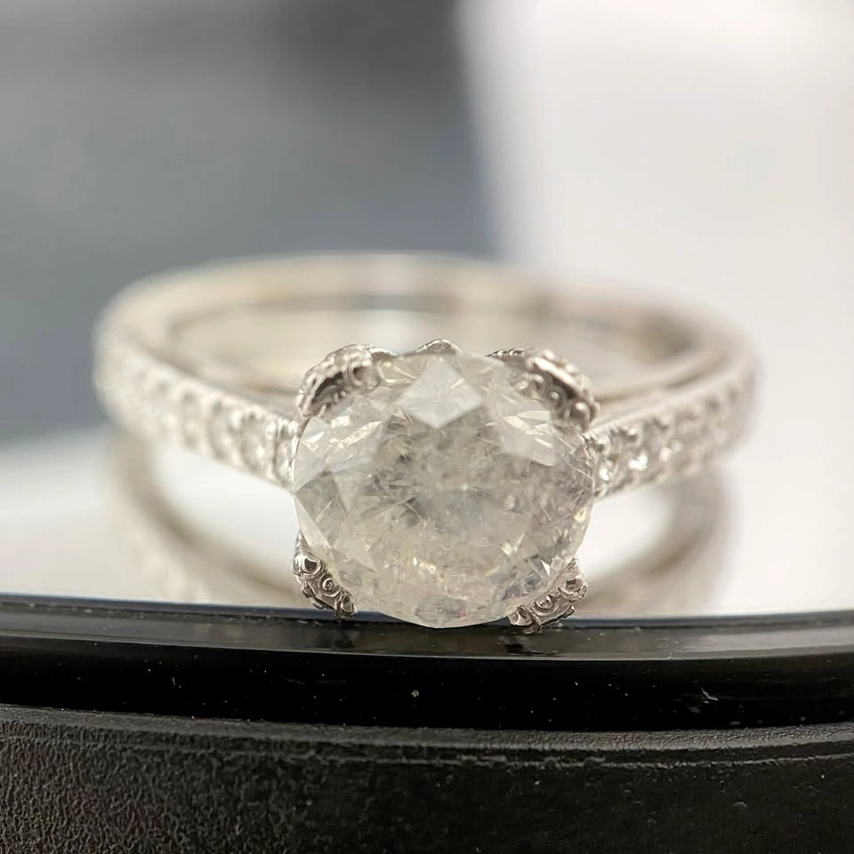 $6,200 3.30 CTW Diamond Engagement Ring in 18K White Gold - photo 2