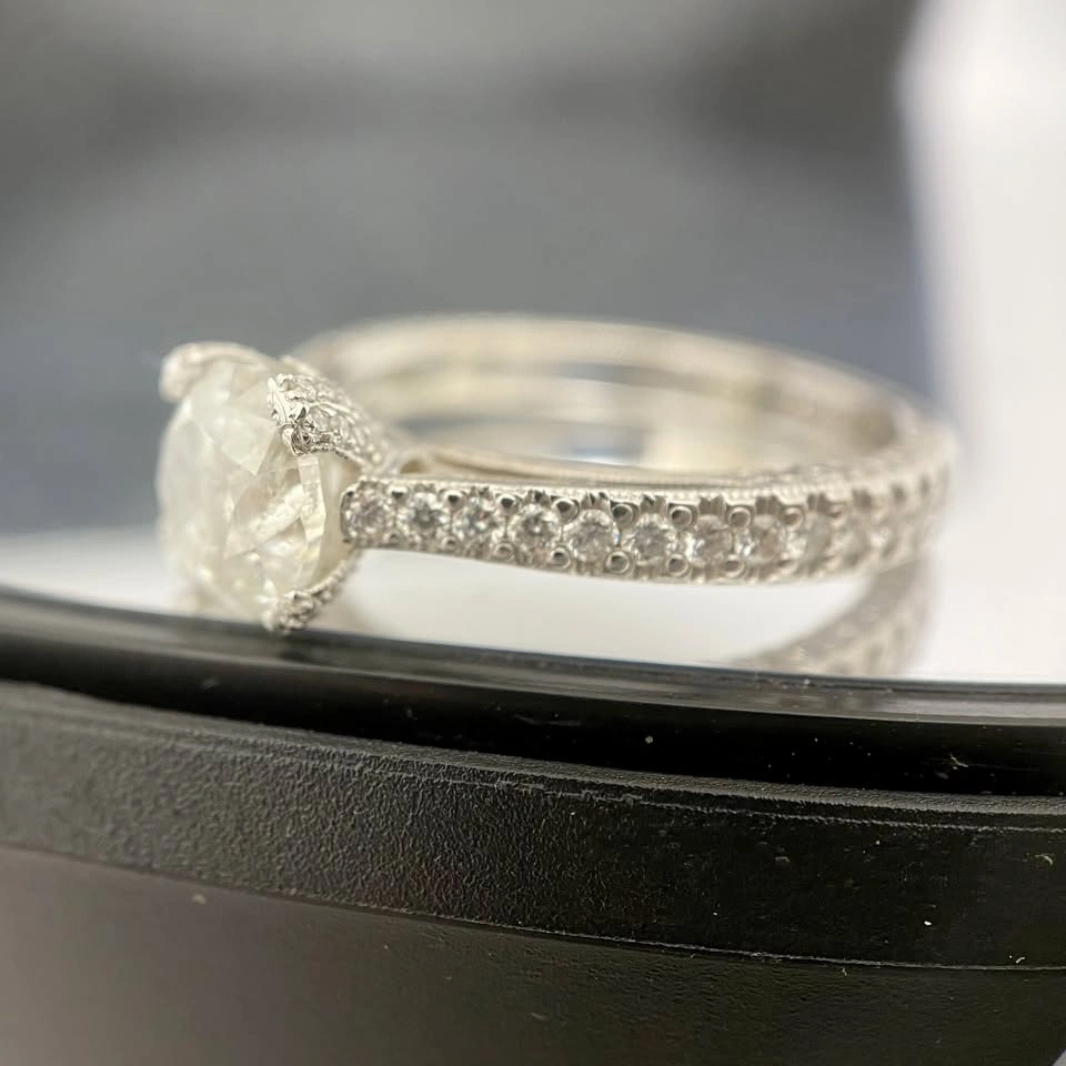 $6,200 3.30 CTW Diamond Engagement Ring in 18K White Gold - photo 3