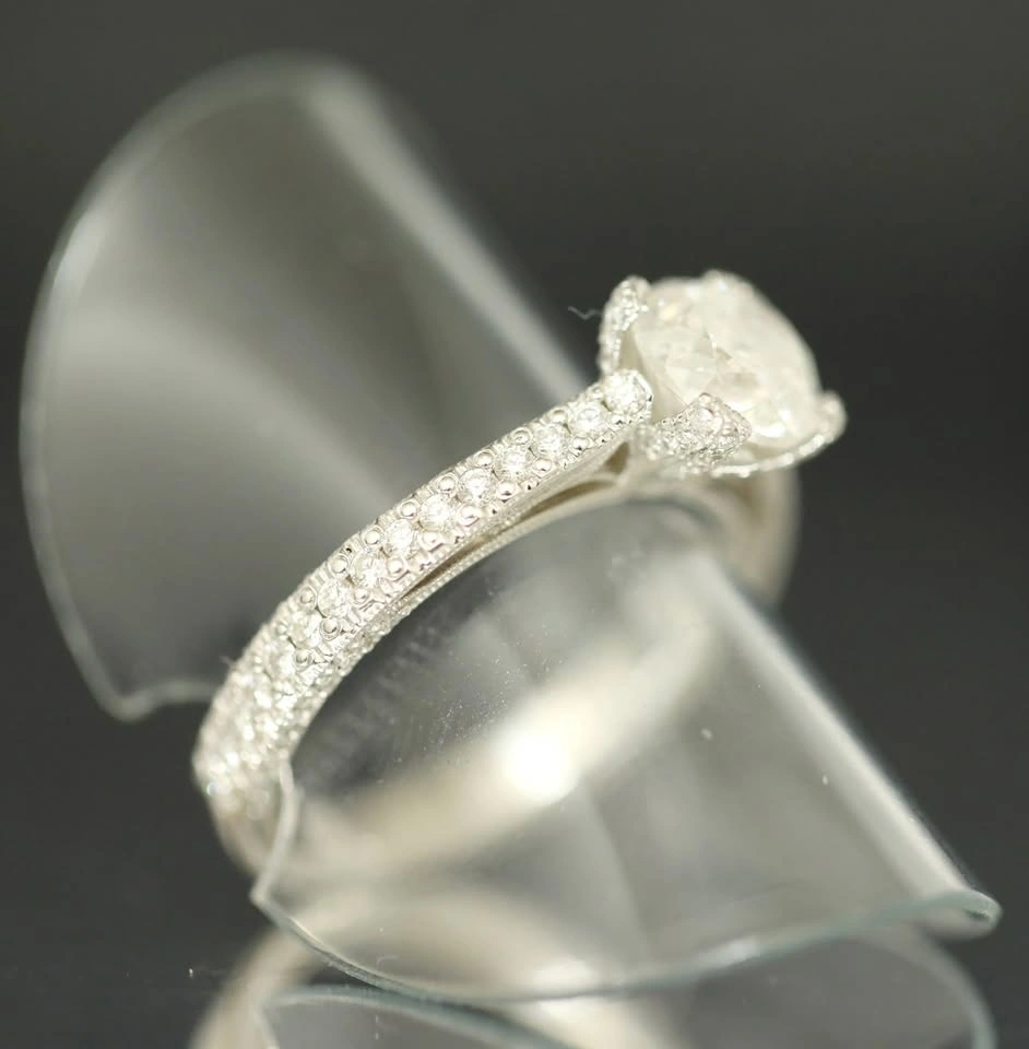 $6,200 3.30 CTW Diamond Engagement Ring in 18K White Gold - photo 4