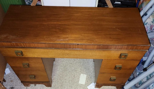 Antique Bedroom Set - Desk, Nightstand, Mirror, Dresser