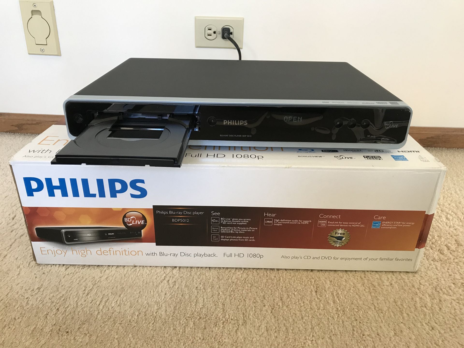 PHILIPS BDP 5012 HDMI BLUE-RAY PLAYER