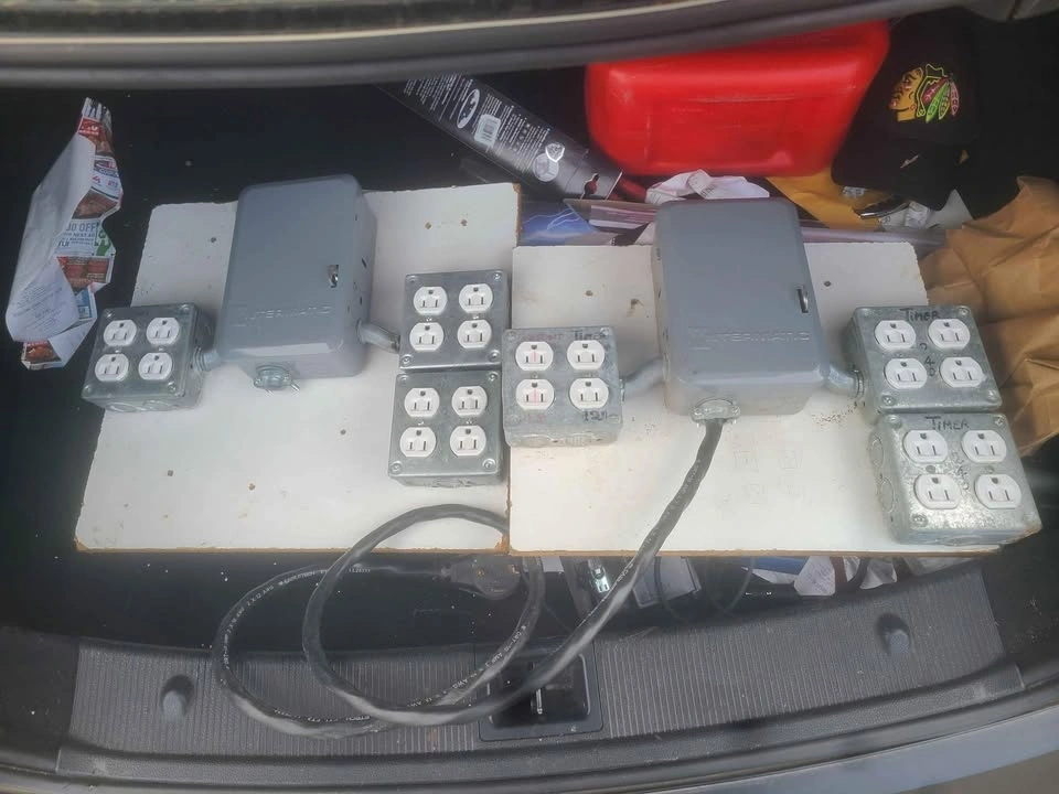 Panel with timer and outlets x2