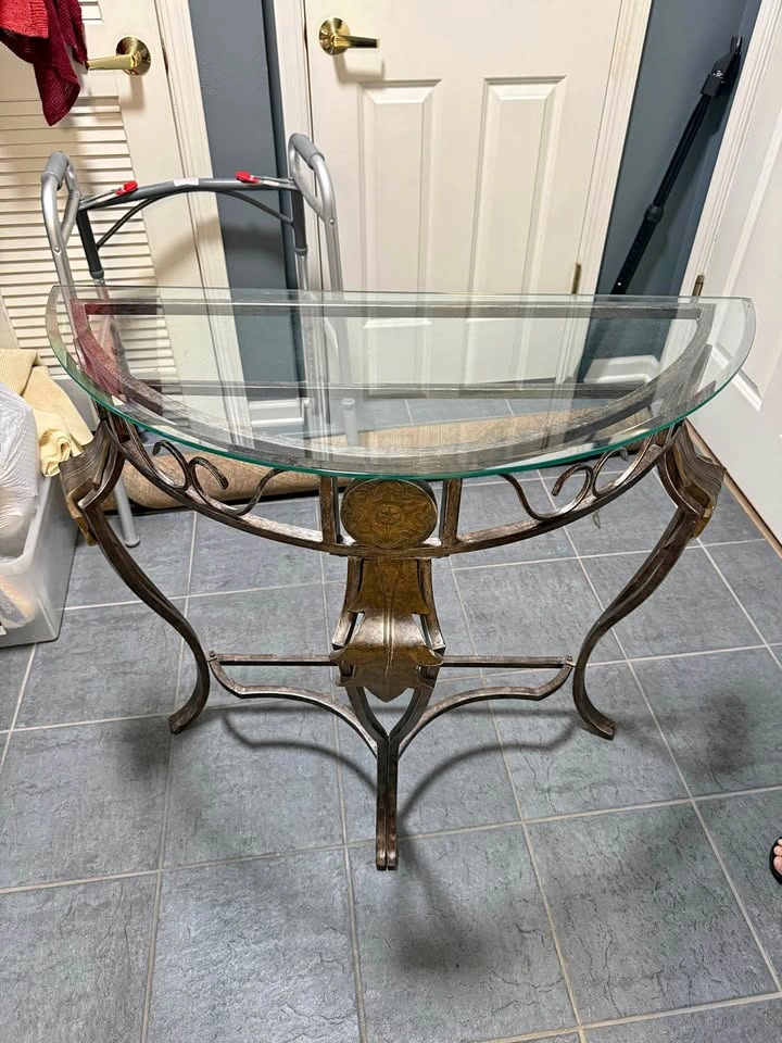 Half circle side table