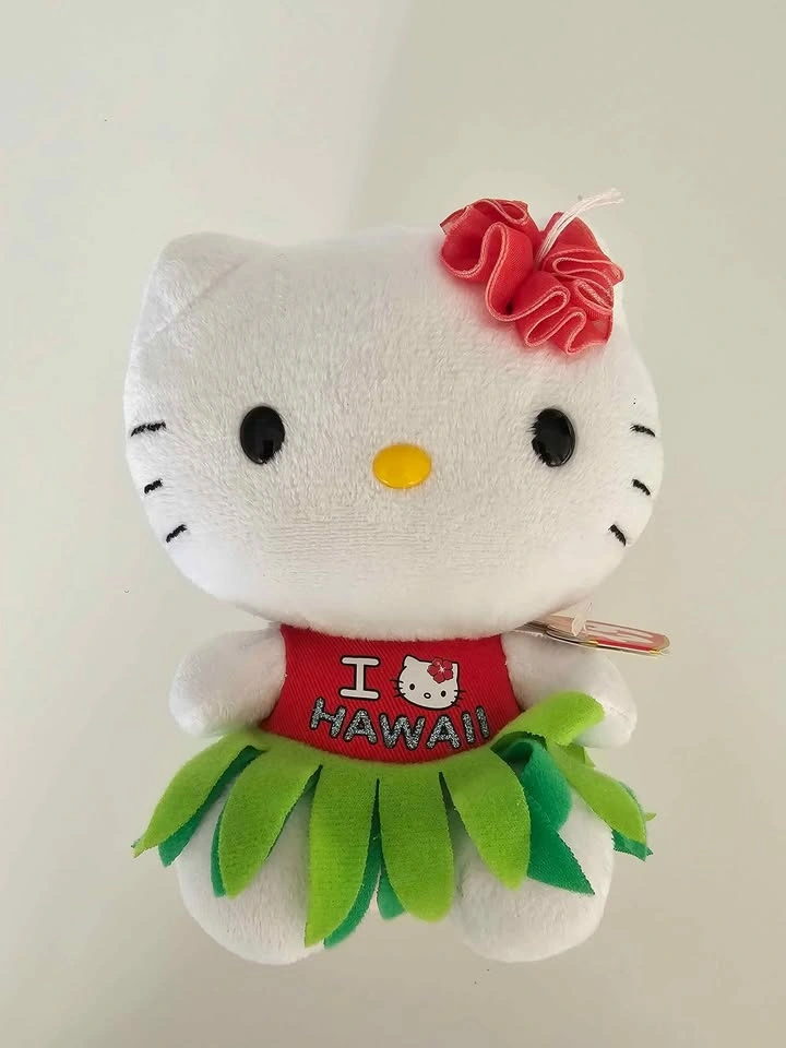 Ty Hello Kitty Plush Toy Souvenir HAWAII Hula Skirt Beanie Baby