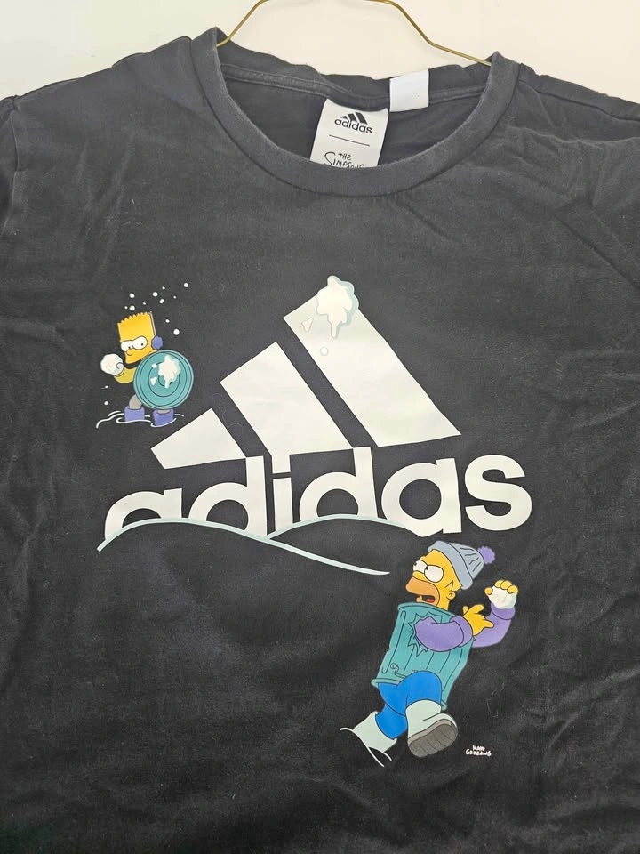 Adidas X The Simpsons Snowball Fight Graphic Tee Men's Shirt Bla