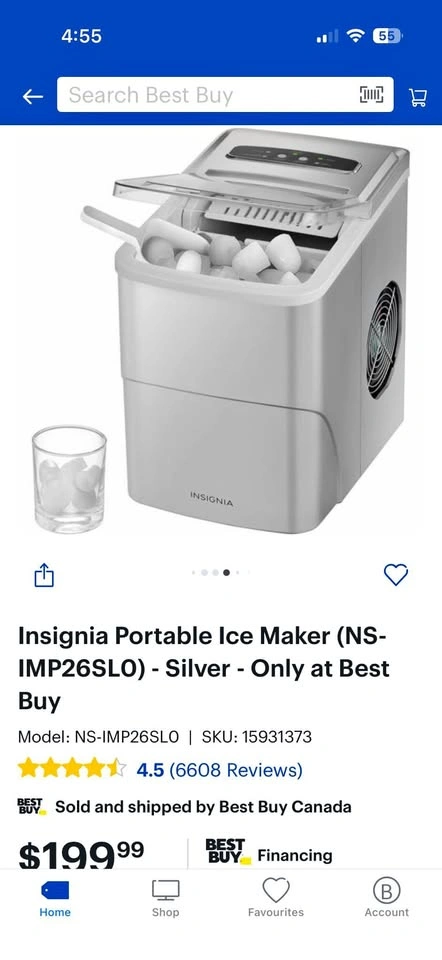 Insignia Portable Ice Maker (NS-IMP26SLO) - Silver