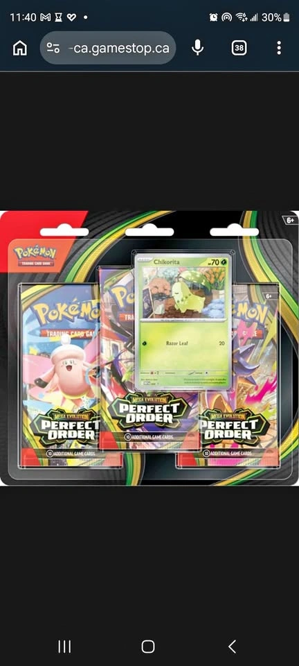 Pokemon TCG Perfect Order Chikorita 3 Pack
