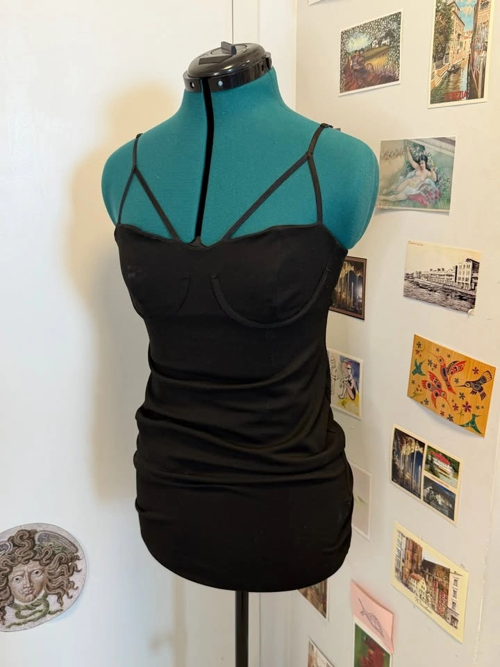 Black clubbing mini dress - photo 4
