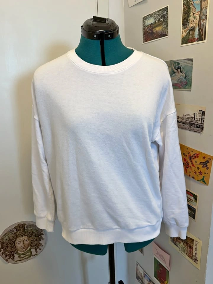 White Unisex Crew Neck Sweatshirt