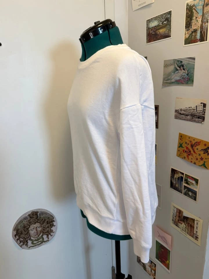 White Unisex Crew Neck Sweatshirt - photo 2