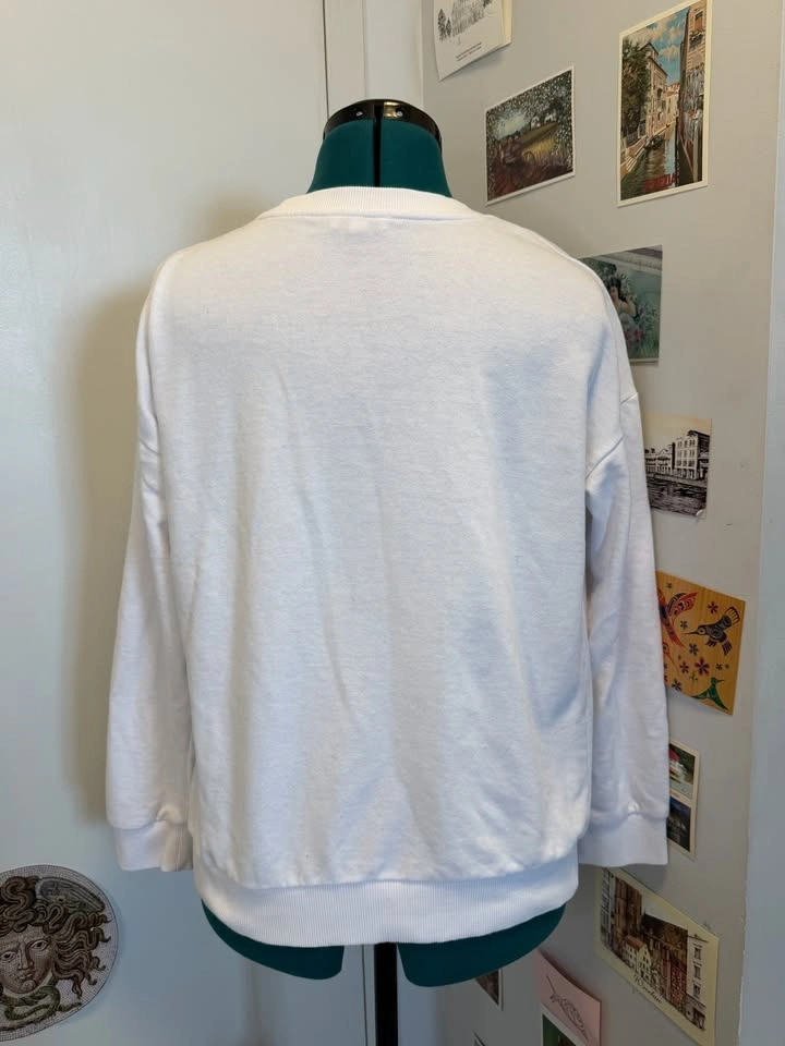 White Unisex Crew Neck Sweatshirt - photo 3