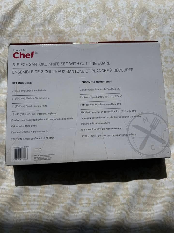 BNIB MASTER Chef Santoku Knife Set - photo 2