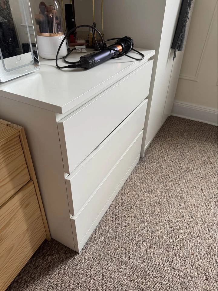 IKEA Dresser with Drawers, white, 3 drawers