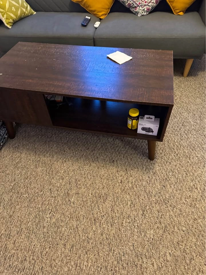 Dark brown wood coffee table - photo 2
