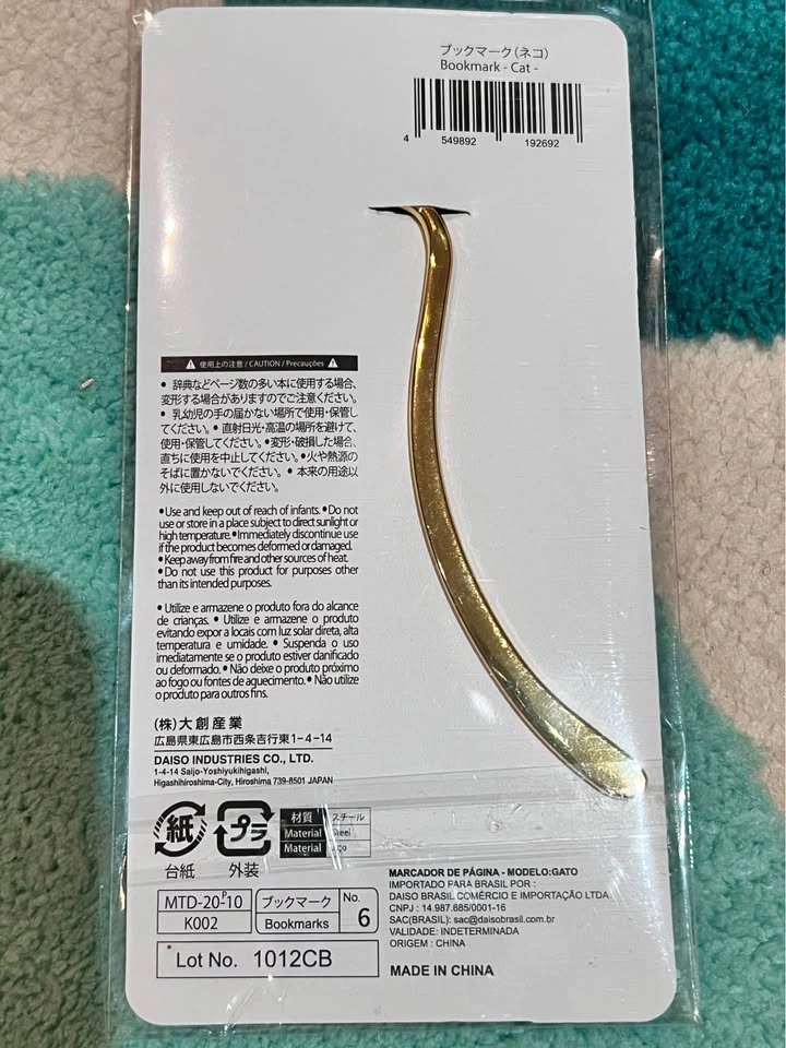 Enamel Cat Charm Metal Bookmark - photo 2