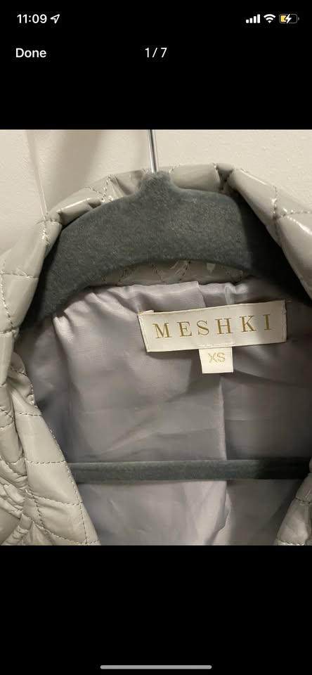 Meshki Latex Grey Cropped Jacket - photo 3