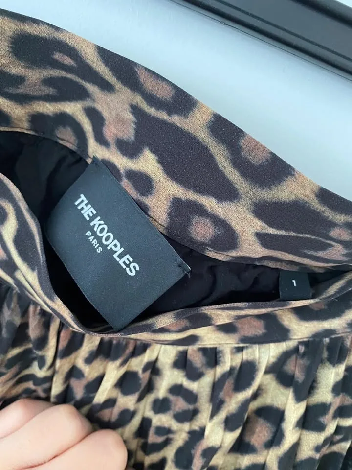 The Kooples Leopard Print Pleated Skirt - Size 1 (S) image indicator(4)