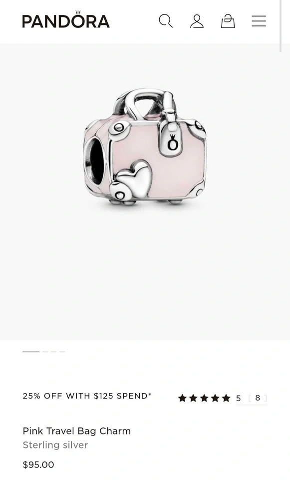 Pandora - Pink Travel Bag Charm - photo 2