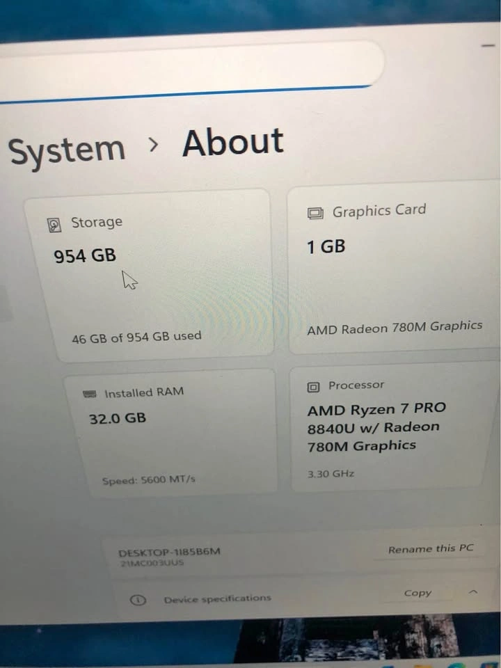LenovoT14 Gen 5 Ryzen 7 pro-32gb-1tb ssd 21 month warranty