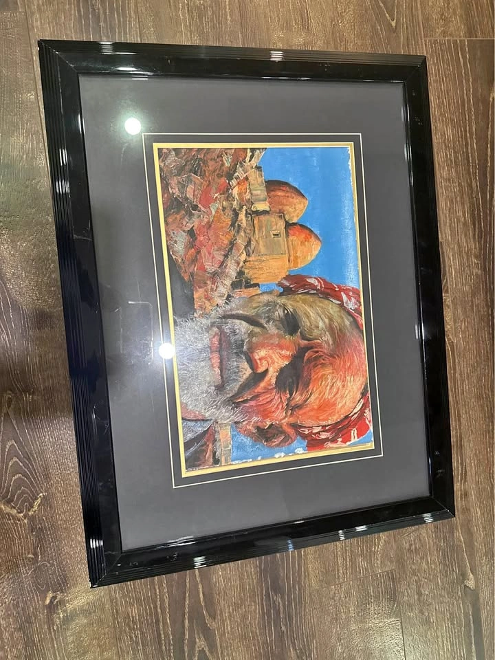 Framed Middle Eastern Cultural Portrait Art - 28” x 22”