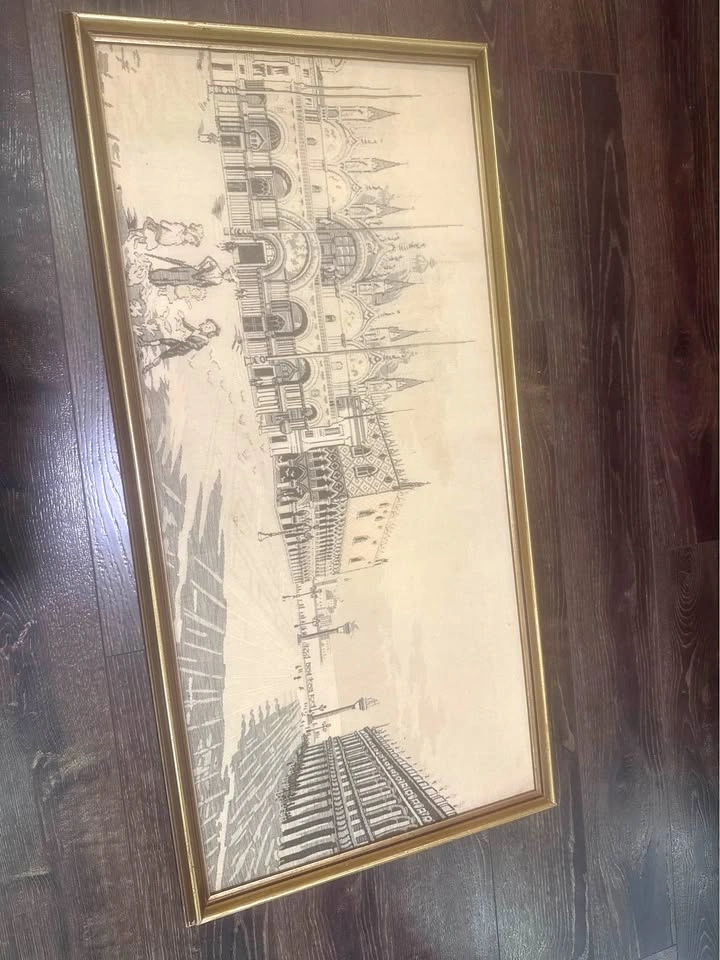 Vintage Venice Woven Tapestry - Framed (92x47cm)