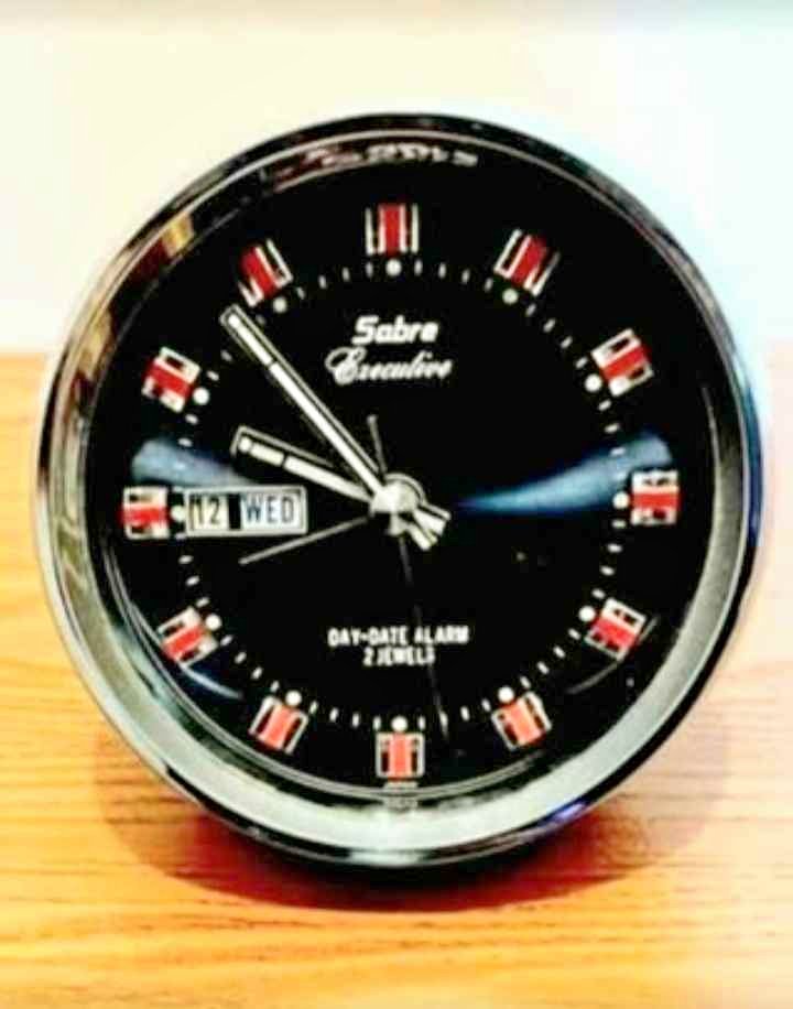 Unique Mid Century Sabre Executive Mechanical Alarm Clock