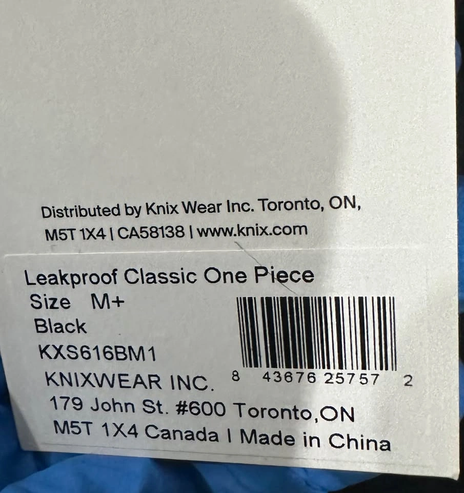 NEW Knix Leakproof Classic One Piece Swimsuit Black M+ - photo 4