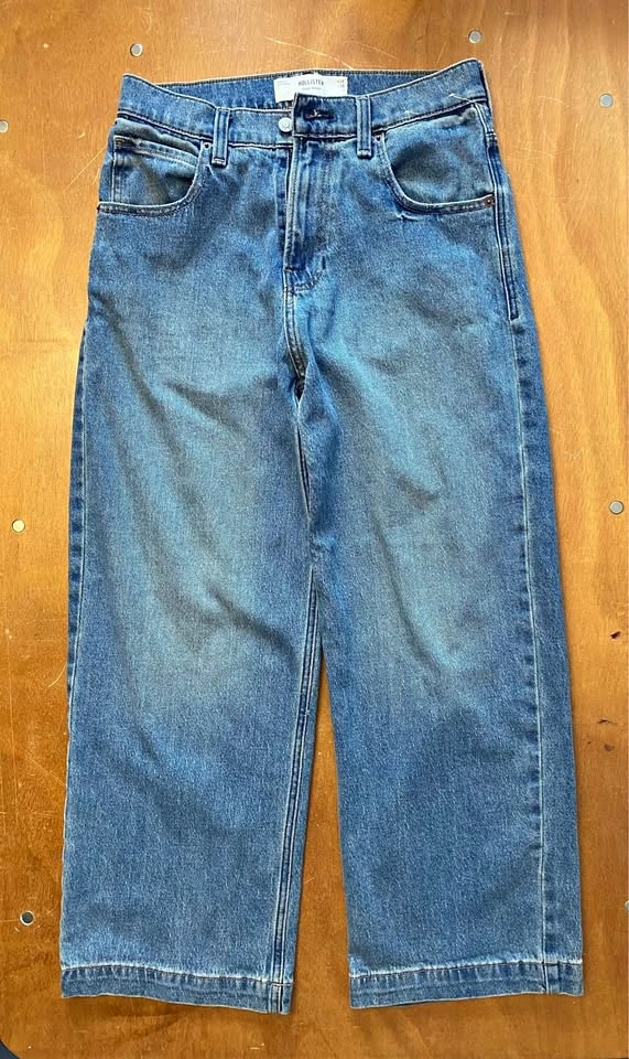 Blue Hollister Super Baggy Jeans