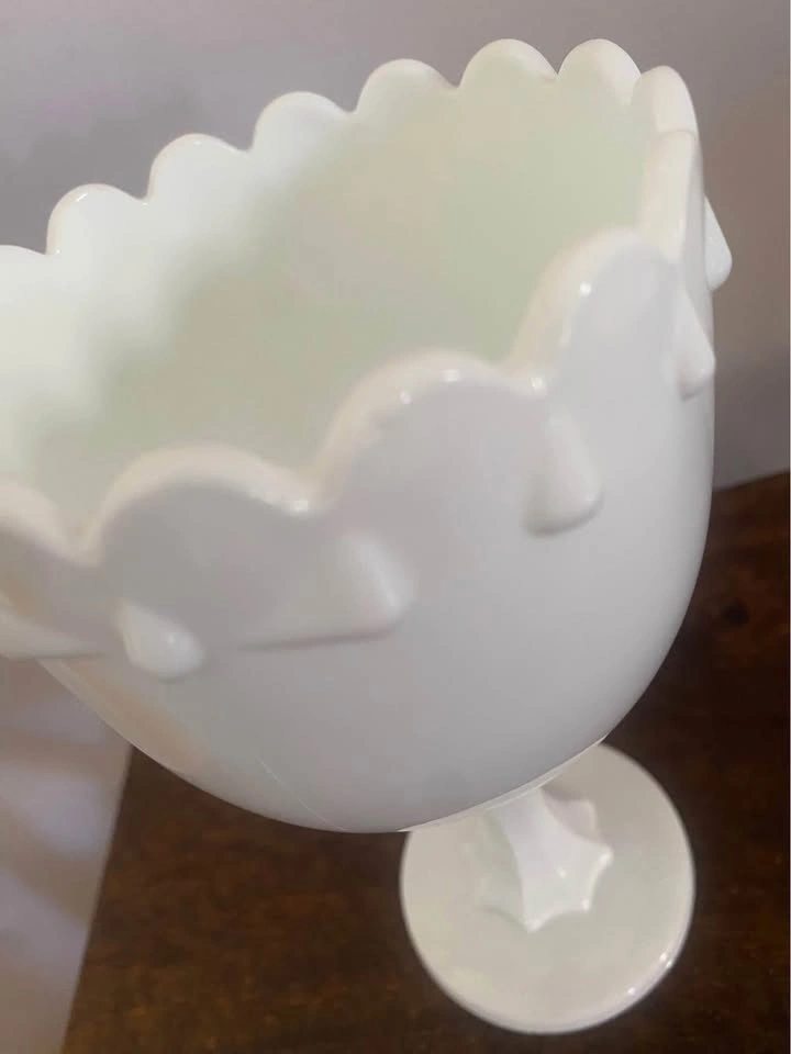 Vintage Indiana Milk Glass Compote/Goblet - Teardrop Pattern - photo 2